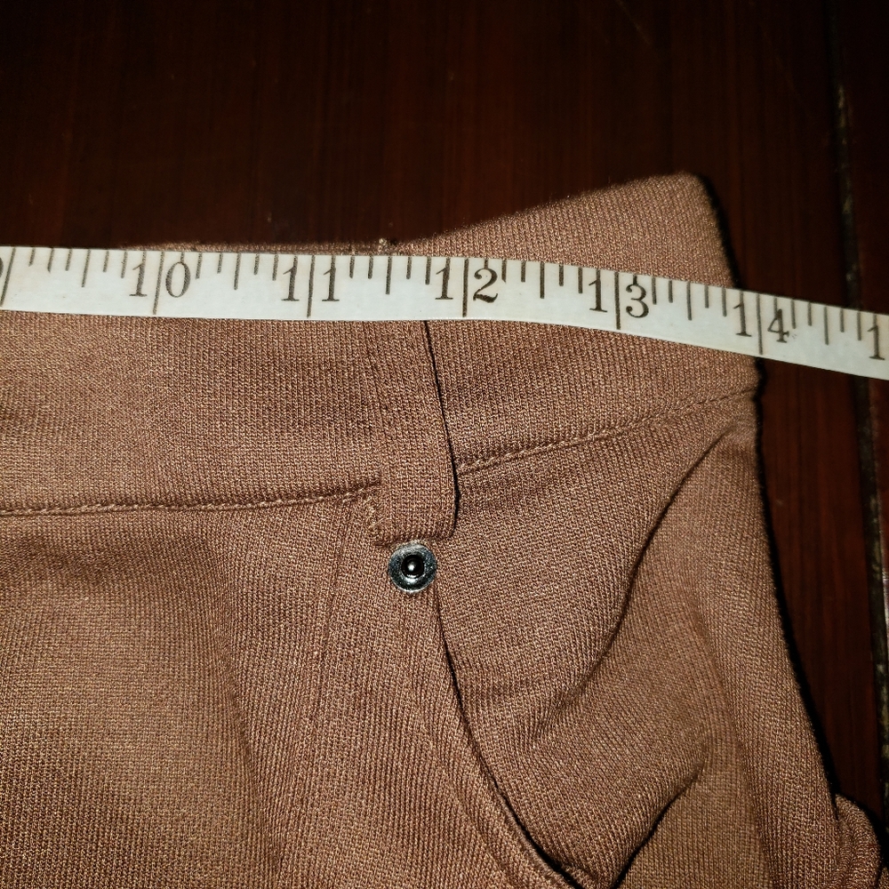 FOR LOVE & LEMONS Shannon Pants Camel Wide Leg Front Seam Knit Trousers Sz S - Picture 10 of 13